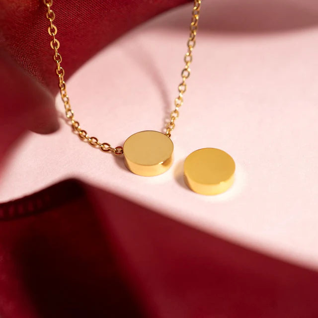Mini Circle Necklace - 18K Gold PVC Stainless Steel