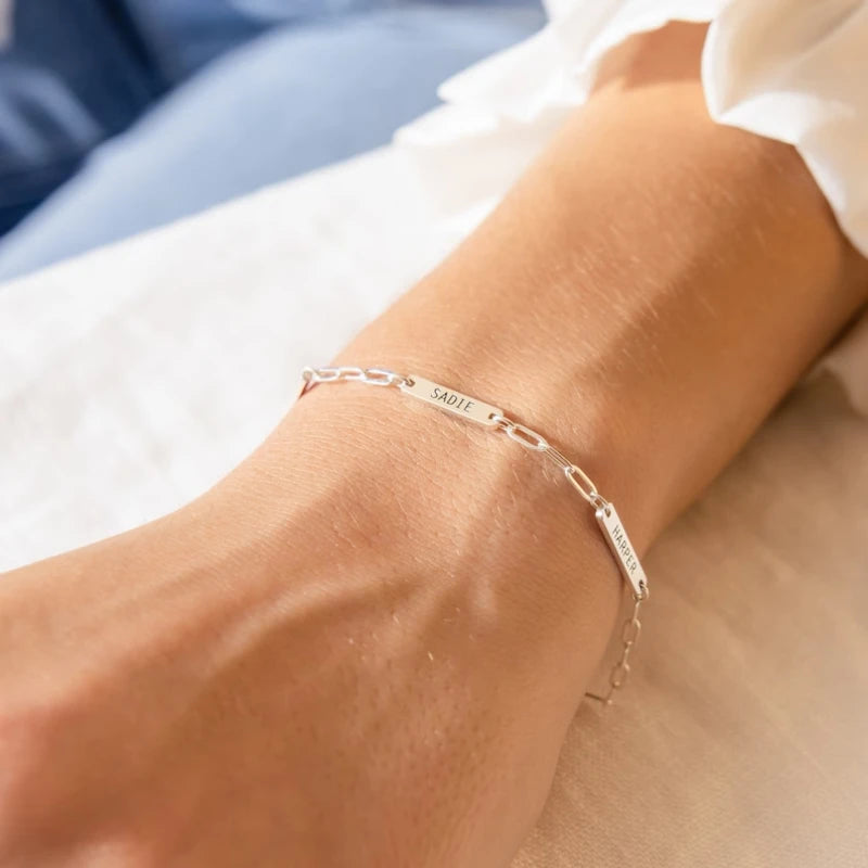 Paperclip Bar Bracelet - 18K Gold PVD Stainless Steel