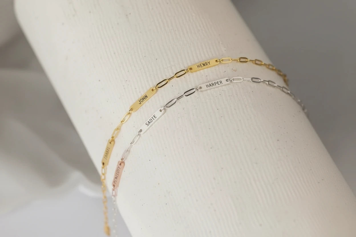 Paperclip Bar Bracelet - 18K Gold PVD Stainless Steel