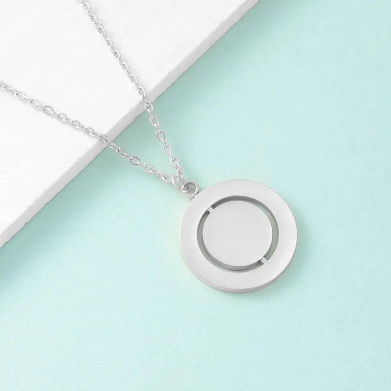 Rotating Circle Necklace- 18K Gold PVC Stainless Steel